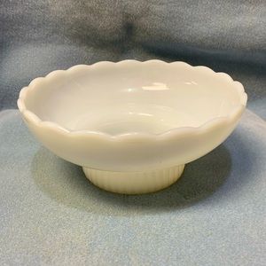 EO Brody Milk Glass Pedestal Console Bowl EO Brody 1960's